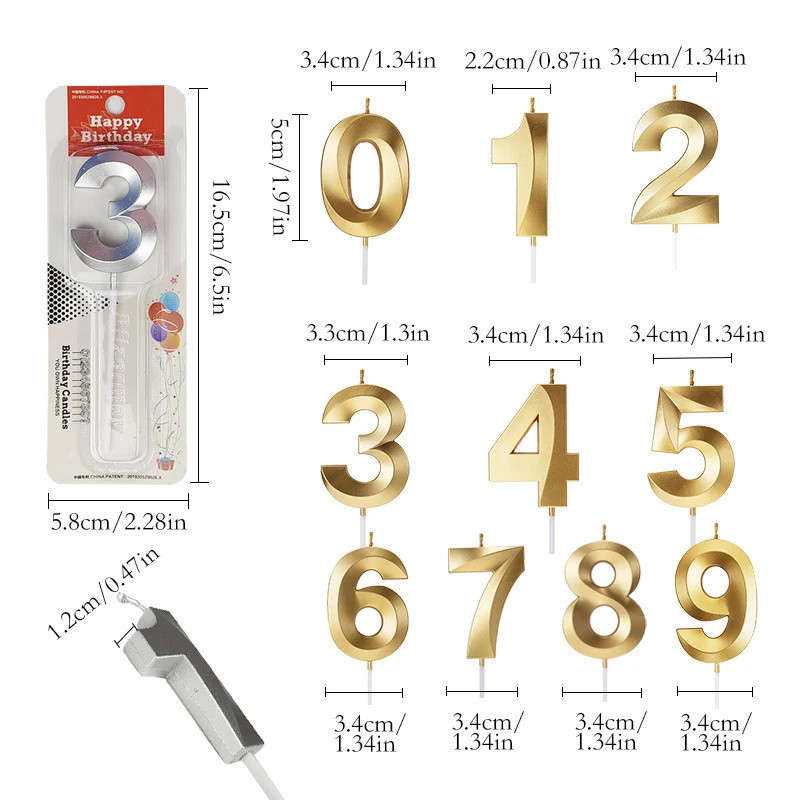 Kit 2 Vela de Aniversário Prata e Dourado Design com Palito — imagem 2 de 2