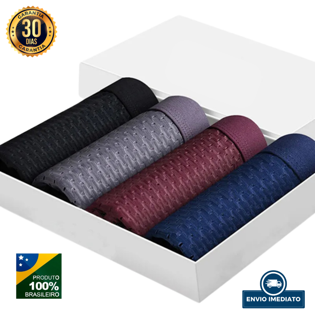 Kit 5 Cuecas Boxer Dry Fit Premium Tecido Respiravel