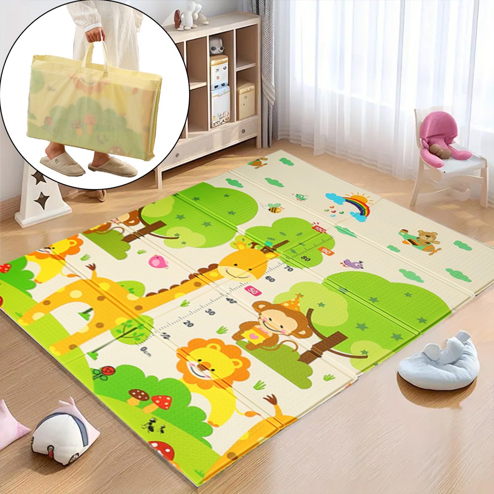 Tapete Infantil Emborrachado Térmico Antiderrapante Dobrável Dupla Face 8mm 1,80x1,20m