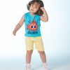 Kit 4 Peças 2 Regatas e 2 Bermudas Regata Estampada Conjunto Infantil Menino Bermuda