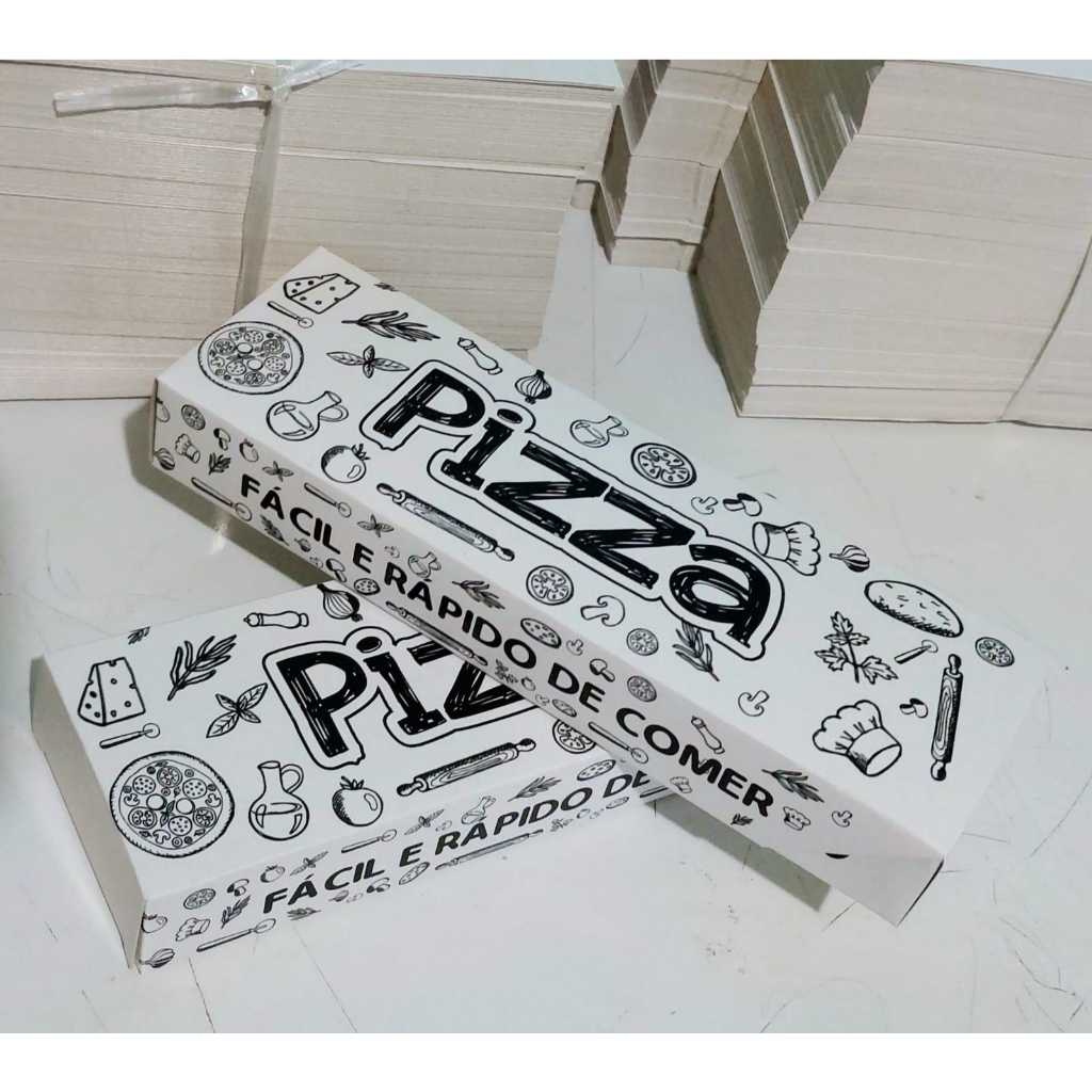 100 unds Caixa de pizza retangular ou Gaveta - Embalagem de Pizza. Fatia em Oferta na Shopee