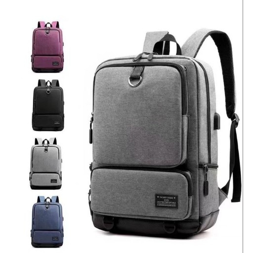 Mochila Para Notebook Executiva Reforçada Lisa com Acabamento em Couro Sintético