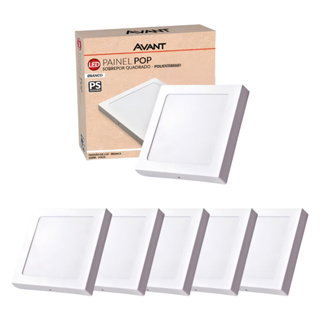 Kit 6 Luminaria Painel Plafon Sobrepor Quadrado POP 18w Led Teto - AVANT em Oferta na Shopee
