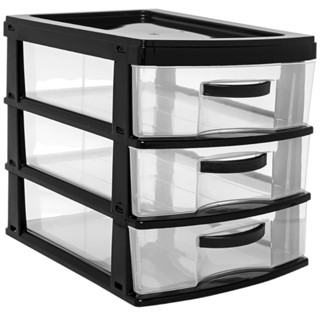 Gaveteiro Organizador grande de Mesa em Plástico com 3 Gavetas em Oferta na Shopee