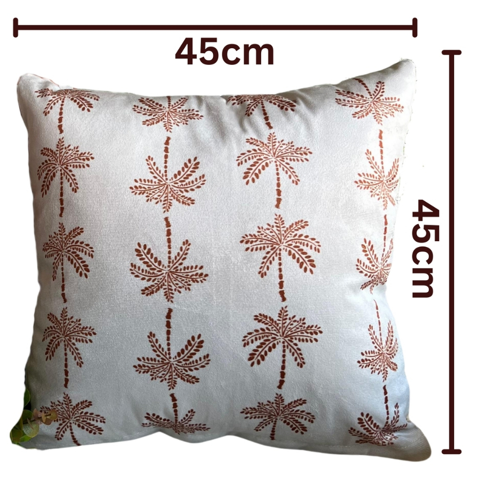 Capas de Almofadas 45x45 cm Decorativa Kit de 02 Unidades de Veludo Terracota Boho Chic Retrô para Sofá e Cama