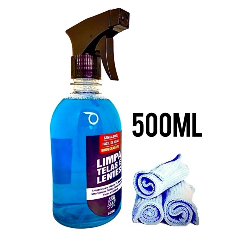 Spray Limpa Telas E Lentes 500ml Grátis Flanela Brinde em Oferta na Shopee