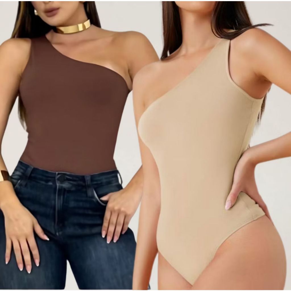 Kit 2 Peças Body Feminino Mula Manca Blusa Alça Bori Sem Bojo Blusinha Moda Suplex Estilo  Blogueira