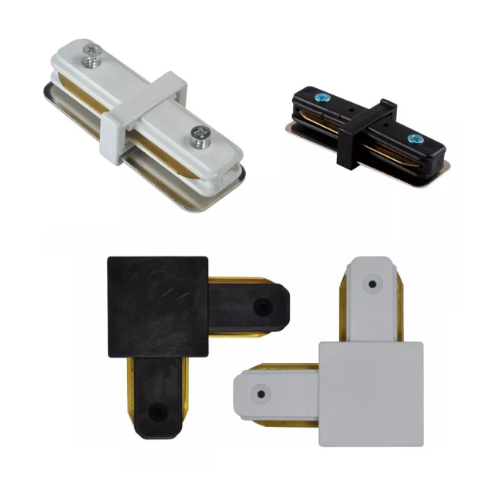 Conector Emenda para Trilho Eletrificado Conexão Reto T X L | Preto e Branco