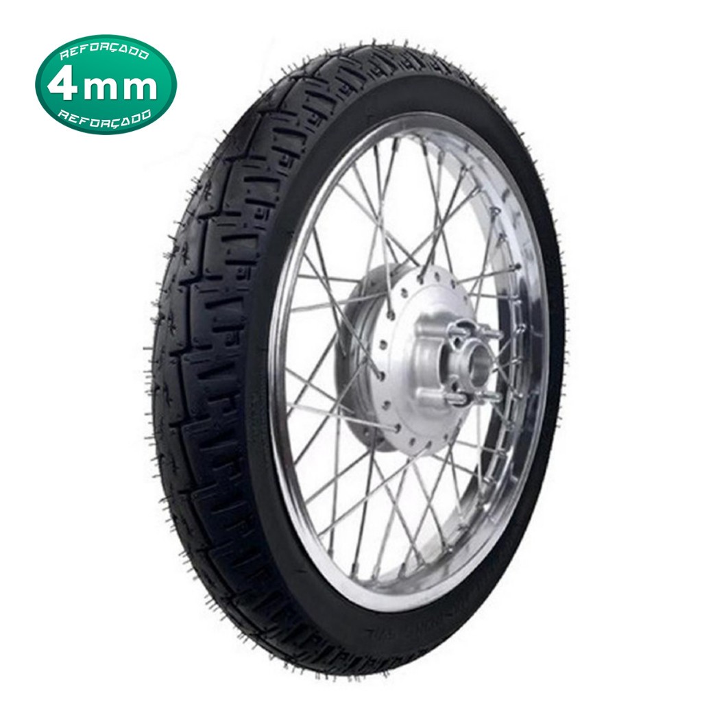 Aro Roda Calha Traseira Raio 4mm Cg Fan 125 2009 Em Diante Montada Alinhada Com Pneu