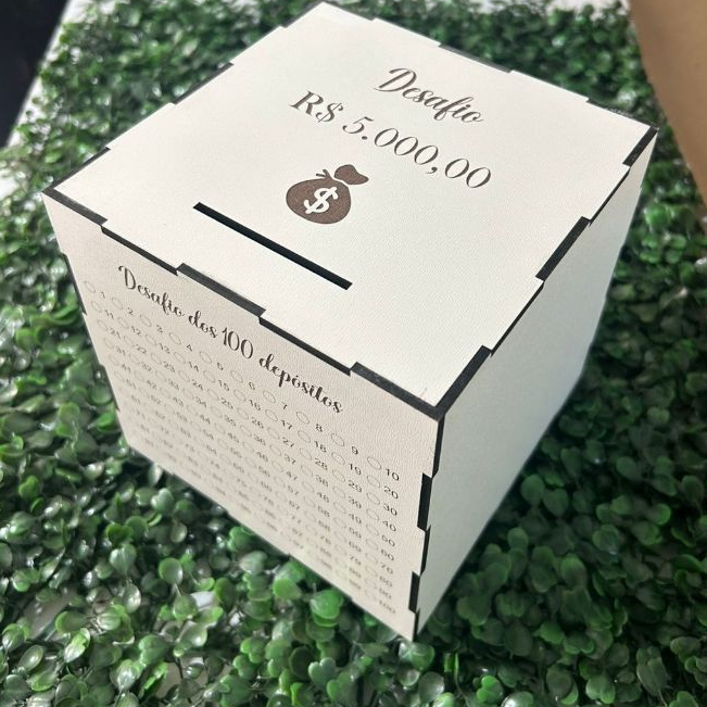 Cofre Para Guardar Dinheiro Desafio Junte R$5mil R$10mil R$20mil R$30mil R$45mil R$50mil