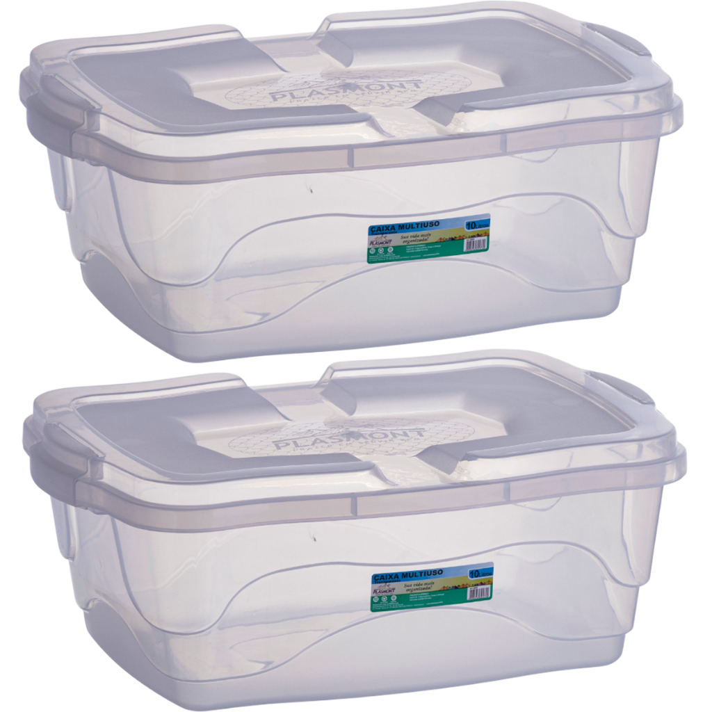 JOGO 2 CAIXA ORGANIZADORES 10 LITROS TOPA TUDO em Oferta na Shopee