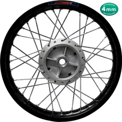 Roda Traseira Montada Alumínio Preto Raio 4mm Titan 150 Fan 150 Start 160 Alinhada (Só Montar)