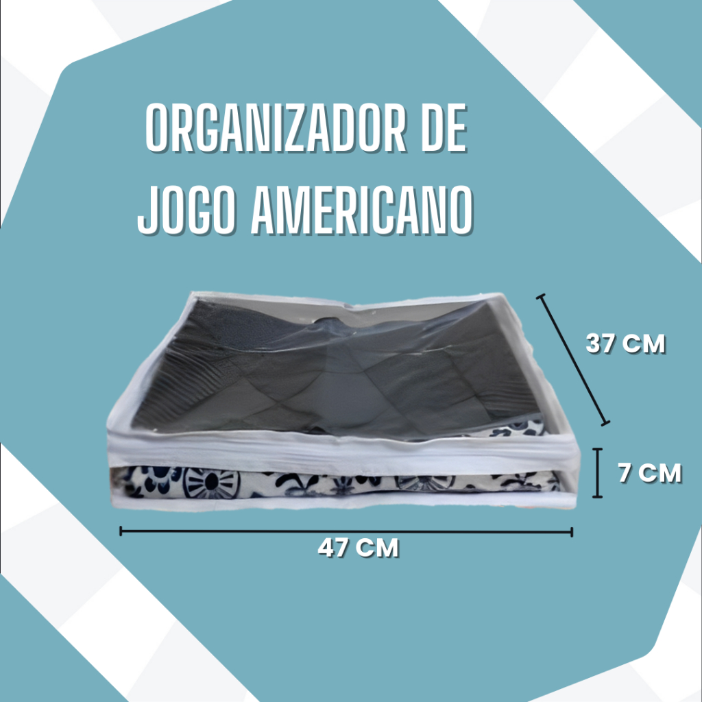 Porta Jogo Americano Retangular Transparente com Zíper Premium 7x37x47 em Oferta na Shopee