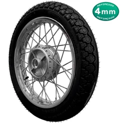 Roda Traseira Biz 100 Biz 100 Biz 125 Biz125 Cromada Raio 4mm Montada Com Pneu e Câmara