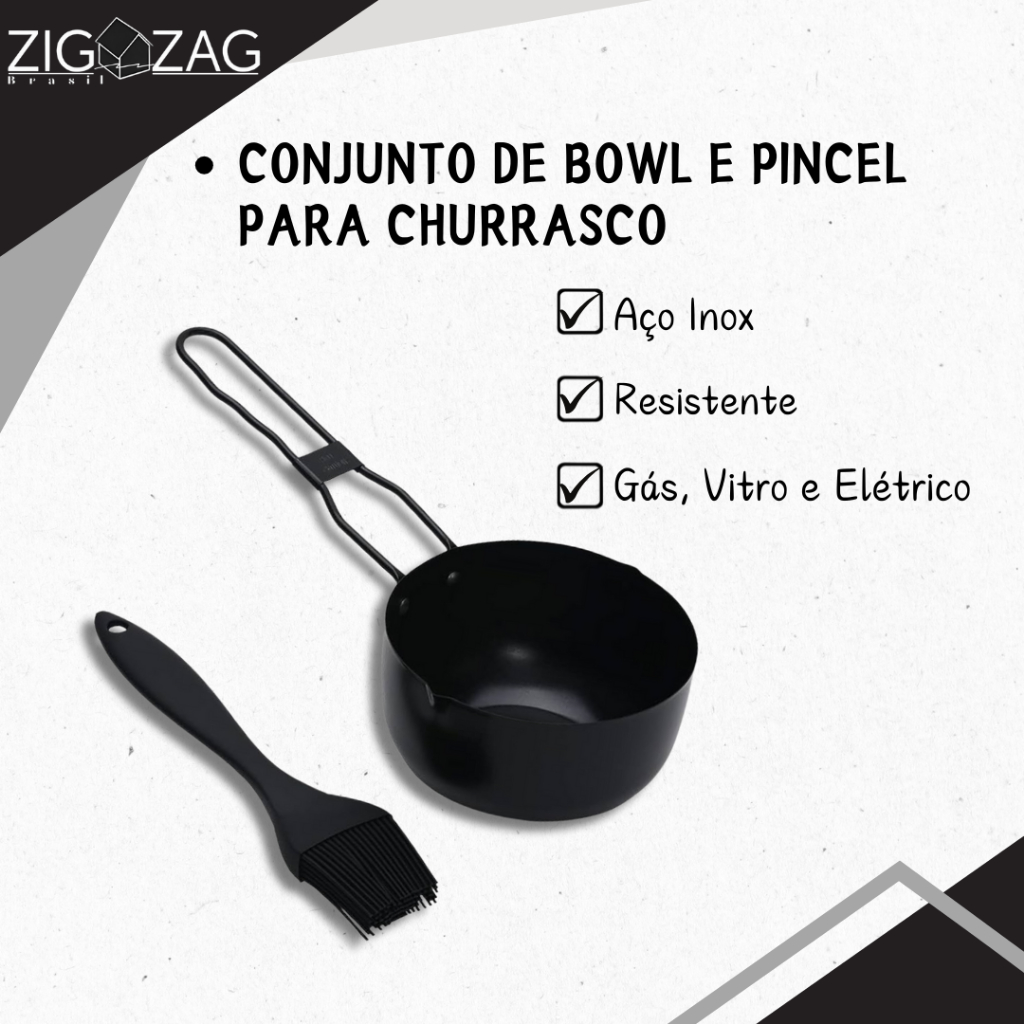 Conjunto de Bowl e Pincel Para Churrasco em Oferta na Shopee