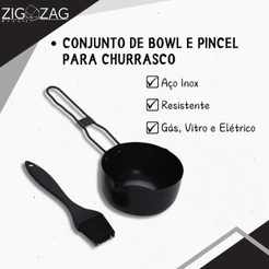 Conjunto de Bowl e Pincel Para Churrasco