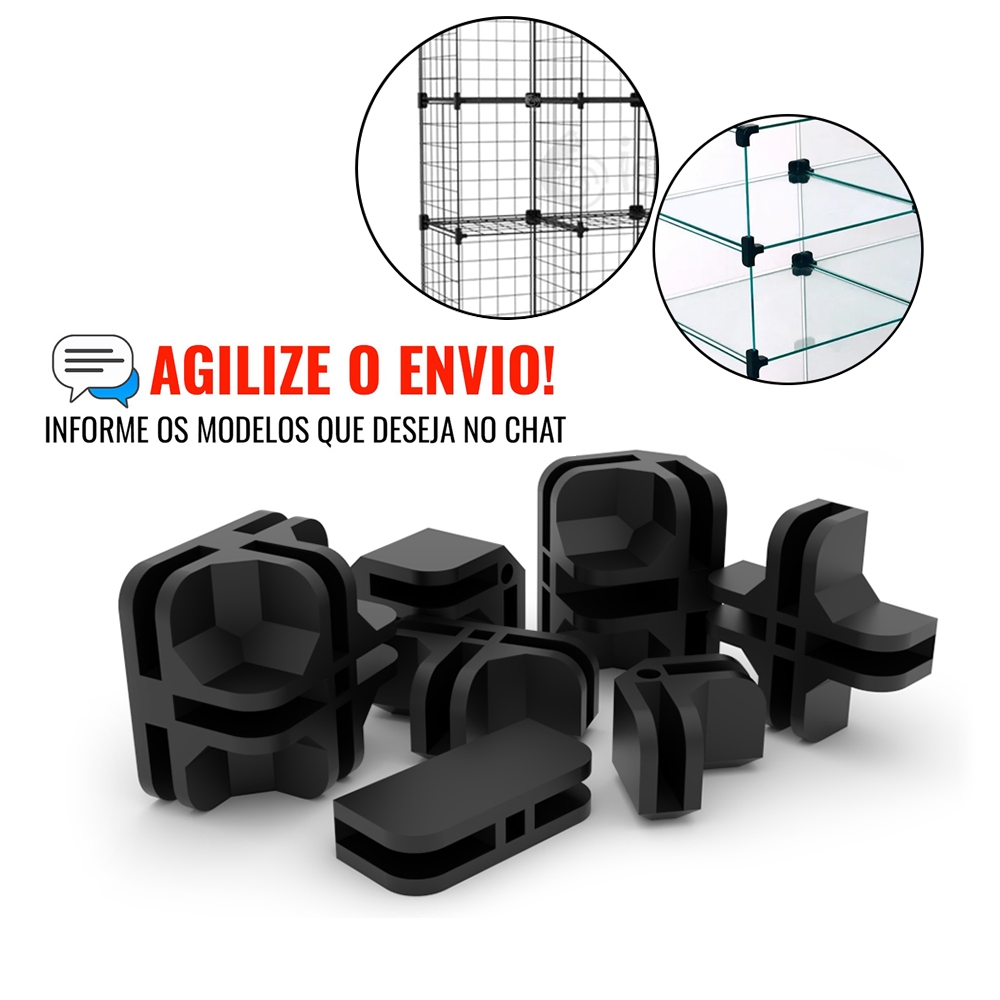 Kit de Conectivo Conector para Tela Aramada ou Balcão de Vidro 4mm
