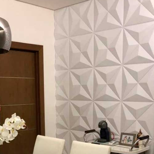 Kit 100 Placas 3D PVC para Parede - Auto Relevo - 25x25cm