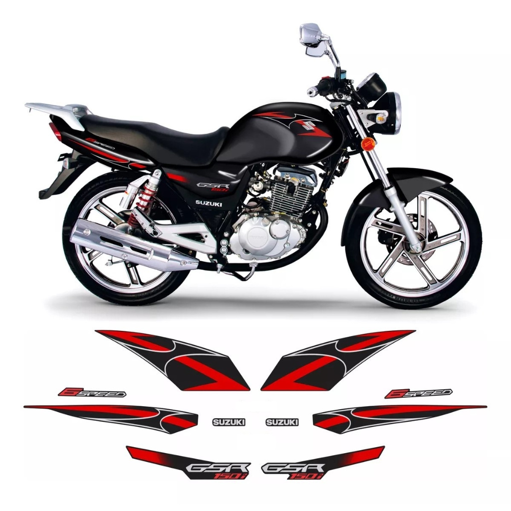 Jogo De Faixas Moto Compatível Gsr 150i 2011-2017 Preta