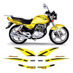 Jogo De Faixas Moto Compatível Gsr 150i 2011-2017 Amarela