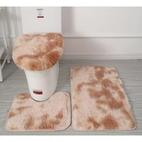 Jogo De Banheiro 3 Peças Peludo Antialérgico Antiderrapante