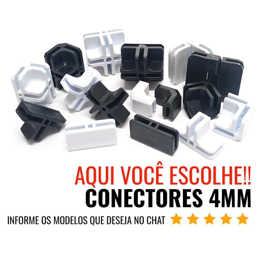 Conectivos para Balcão de Vidro 4mm Conector Tela Aramada para Estante Nichos ou Cercado Pet - Preto ou Branco em Oferta na Shopee