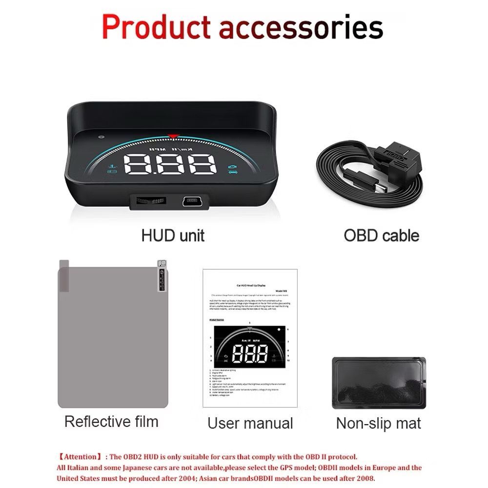 HUD Plug and Play: Projeta no Para-brisa. Display Digital OBD2 com Alarmes!