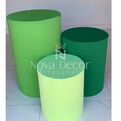 trio de capas para mesas cilindros decoração festas veste fácil 3 TONS DE VERDE