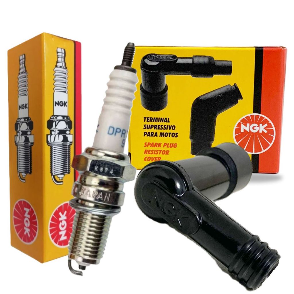 Vela de Ignição e Cachimbo Cbx 200 Strada / Xr 200r / Nx 200 Ngk em Oferta na Shopee