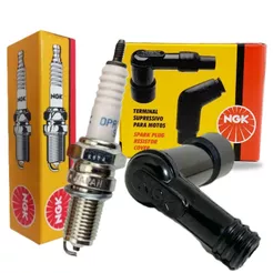 Vela de Ignição e Cachimbo Cbx 200 Strada / Xr 200r / Nx 200 Ngk