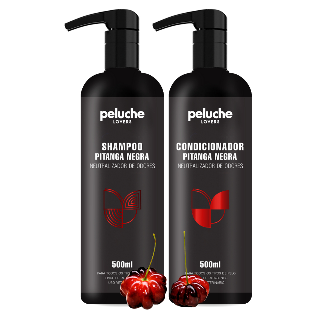 Shampoo E Condicionador para Cachorro Peluche Pitanga Negra 500ml Pet em Oferta na Shopee