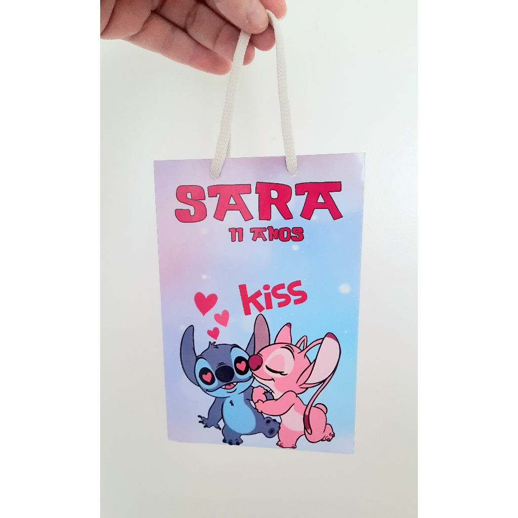 10 SACOLINHAS PERSONALIZADA STITCH, BOLSINHA PARA LEMBRANCINHA DE FESTA