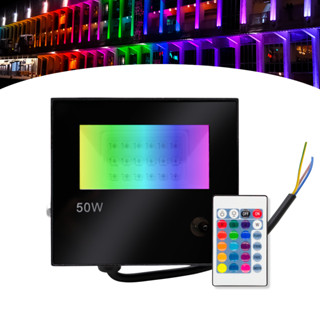 Refletor Led Holofote 50w RGB Colorido C/ Controle Bivolt em Oferta na Shopee