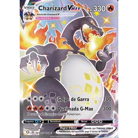 Charizard VMax de Pokemon - carta raridade