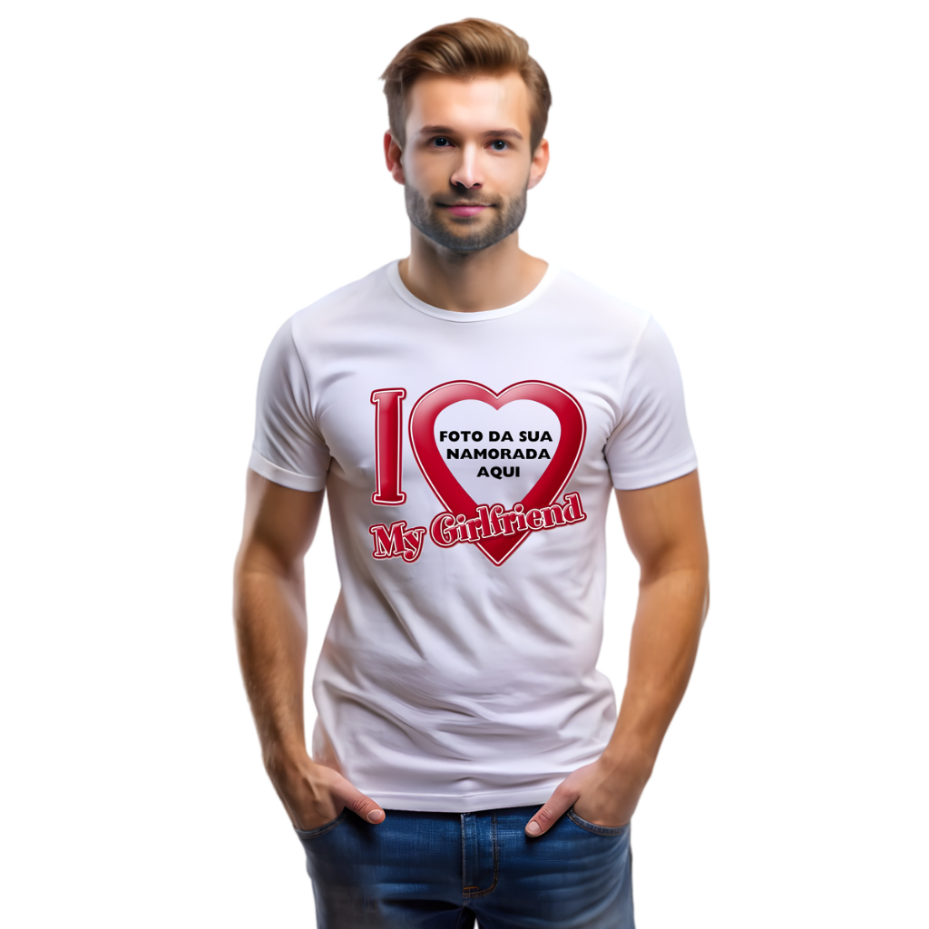 Camiseta Blusa Camisa Namorada Presente Casal Love Amor Homenagem  Foto Personalizada Para o Casal Namorados Exclusiva