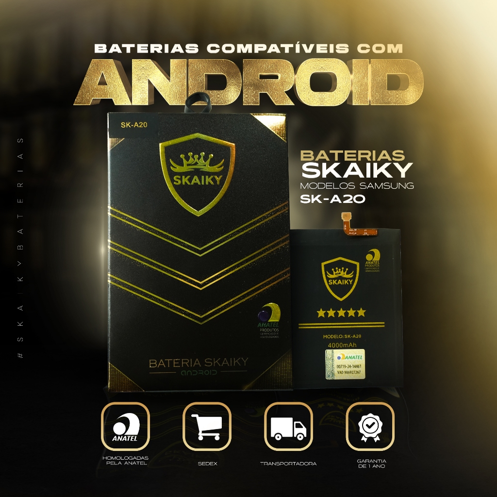 Bateria Oficial Skaiky A20 Compativel Com SAMSUNG A20 A30 A30S A50 (EB-BAA505ABU) em Oferta na Shopee