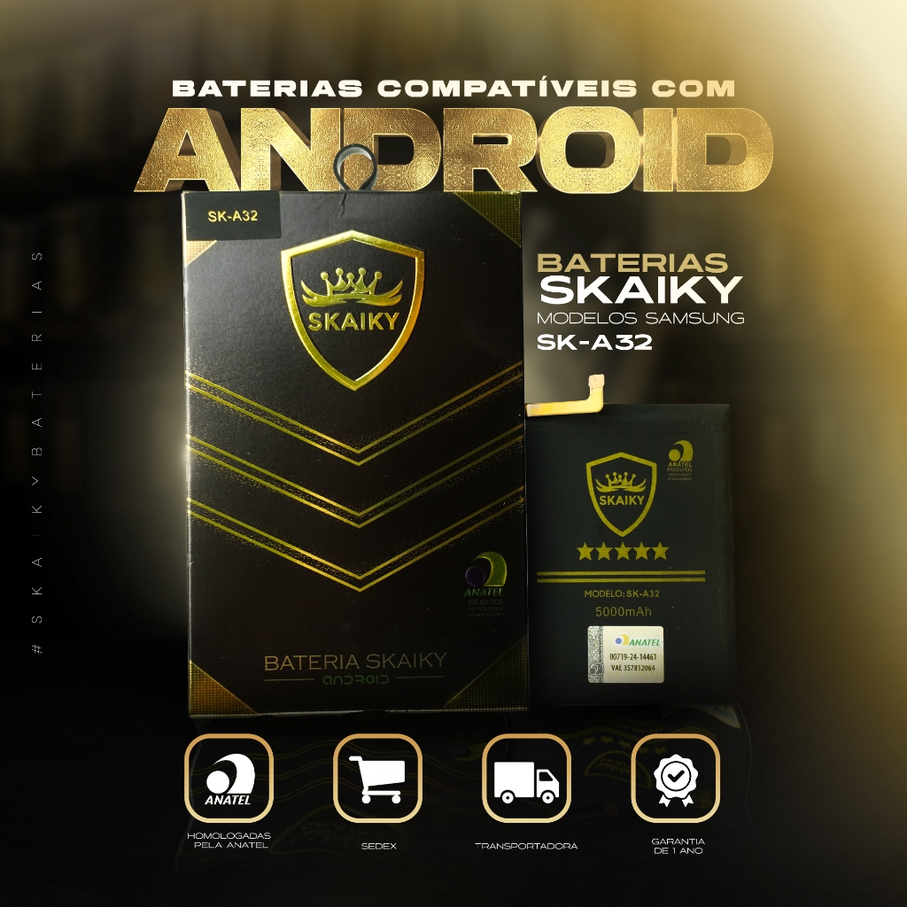 Bateria Oficial Skaiky A32 Compativel Com SAMSUNG A32 A32 5G A42 5G A72 4G M22 M32 (EB-BA426ABY)