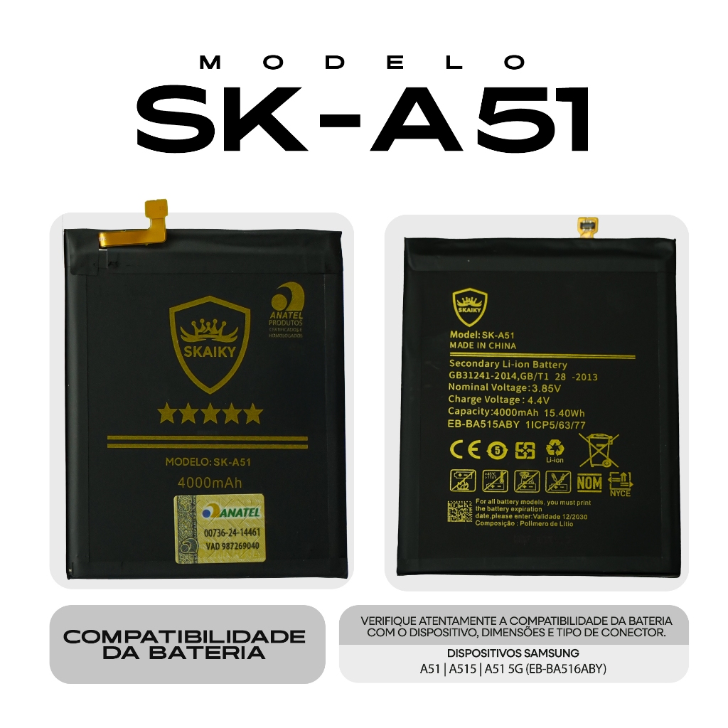 Bateria Oficial Skaiky A51 | A515 | A51 5G (EBBA516ABY)