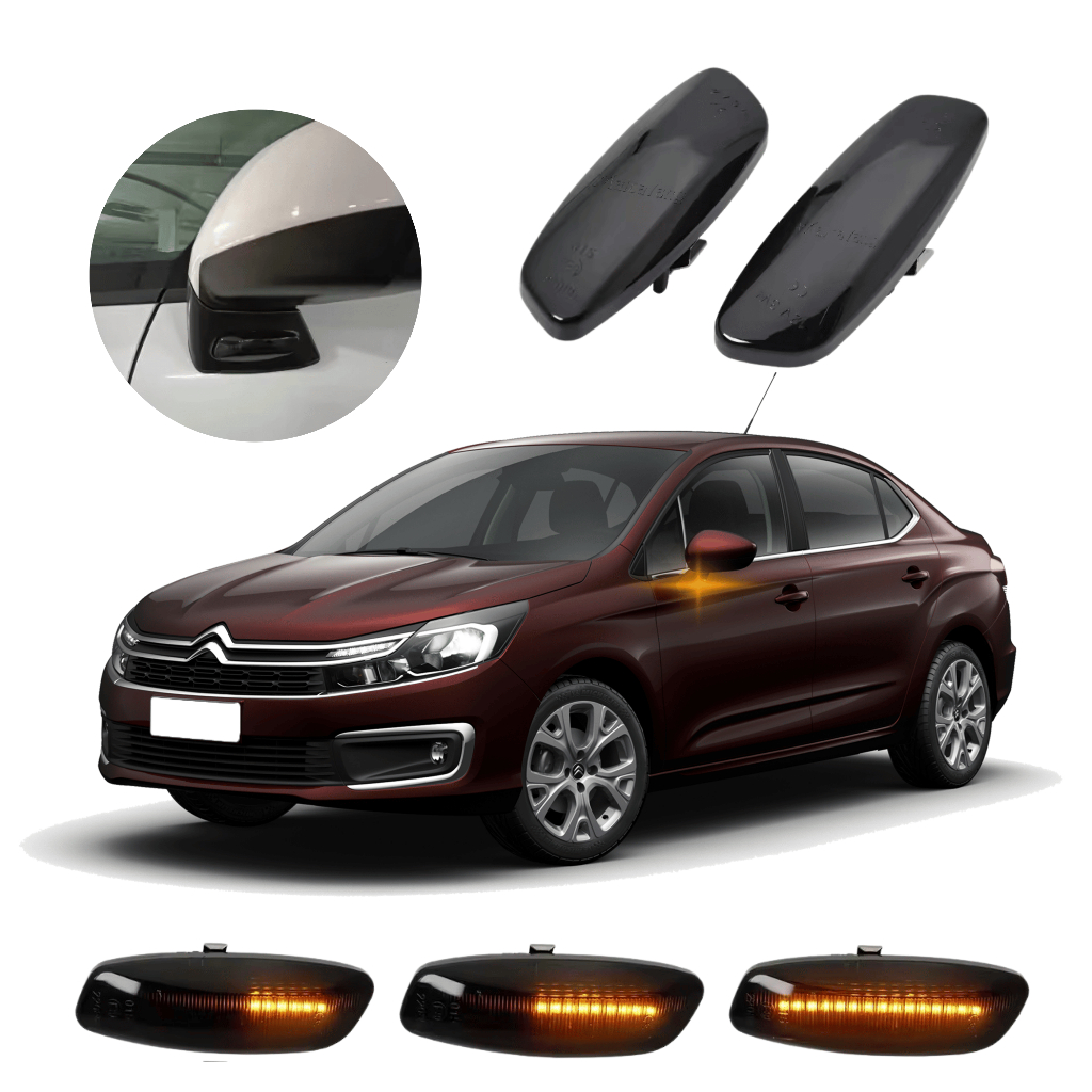Seta Led Sequencial Retrovisor Premium Citroen C4 Lounge