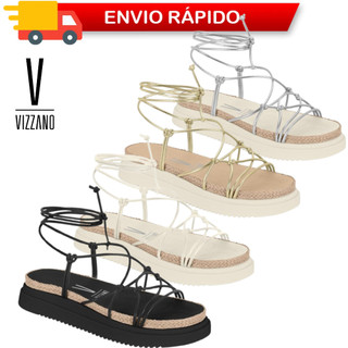 Sandalia Papete Feminina Plataforma Vizzano de Amarrar 6526201