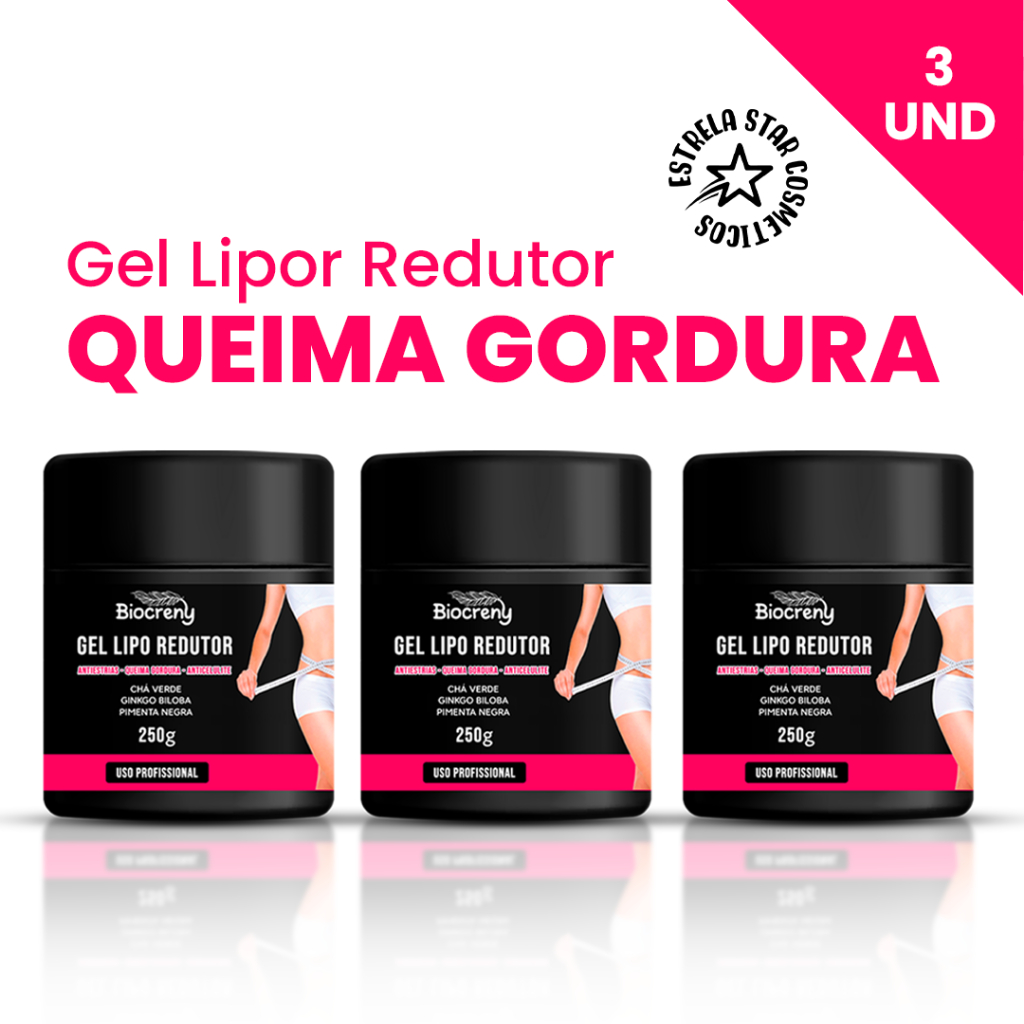 Kit 3 Géis Redutor de Medidas Pimenta Negra 250g em Oferta na Shopee