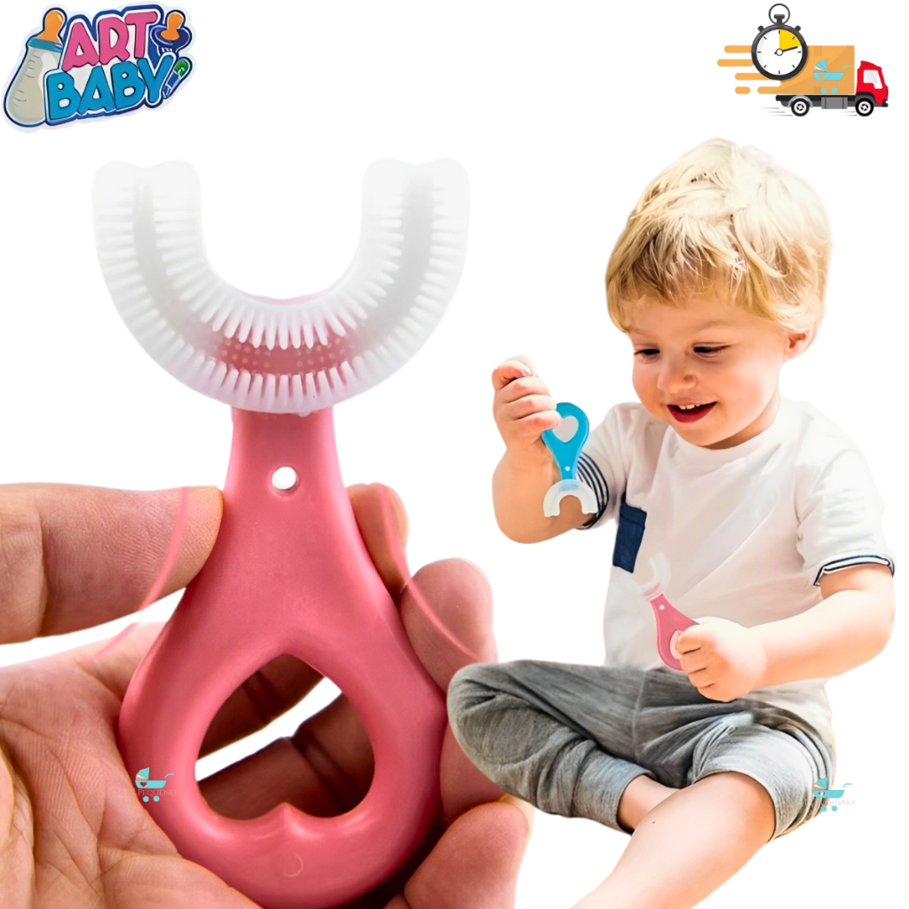 Kit Escova de Dente em Forma de U Infantil Bebê – Limpeza 360° para Crianças de 2 a 6 Anos – Zein em Oferta na Shopee
