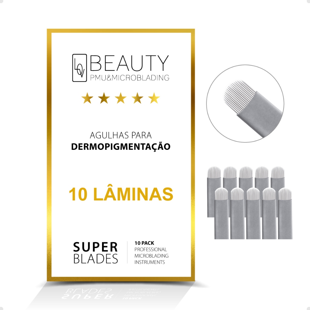Kit 10 ou Caixa 50 Lâminas LovBeauty Super Blade 18U 0.18mm Com Anvisa