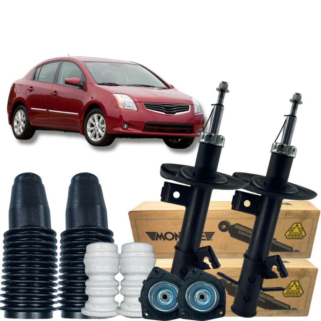Kit Amortecedor Monroe Batente Coxim Rolamento Sentra 2007 Á 2013
