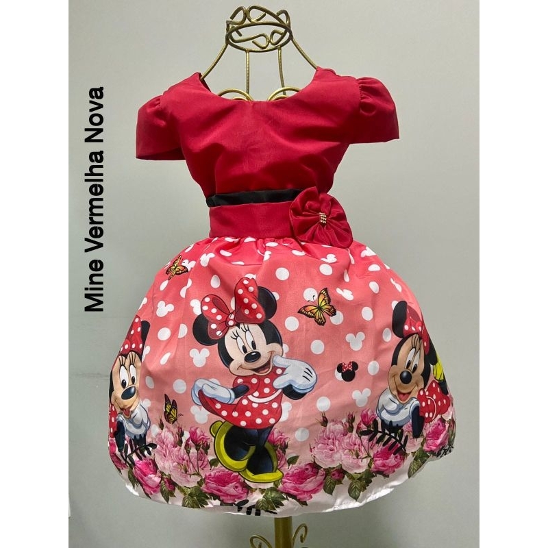 Vestido infantil minie vermelha