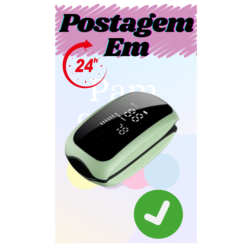 Oxímetro de dedo recarregável USB VERDE monitor de saturação de oxigênio em Oferta na Shopee