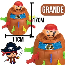 Barril Pirata Pula Pirata Brinquedo Infantil Educativo Espadas Medio Crianças Jogo de Mesa