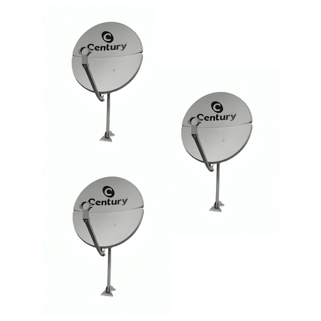 Kit 3 Antena Century Digital Bipartida Parabólica 60cm Ku