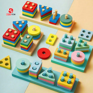 Encaixe Divertido 17 Pçs MDF Brinquedo Educativo Didático Infantil Pedagogia Colorido Cores Sortidas em Oferta na Shopee