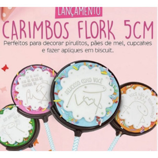Kit Carimbos - FLORKS - 5cm Rosa Bebê - Blue Star (05 peças) em Oferta na Shopee